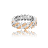 Chevron Mesh Men's Silver Band