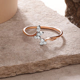 Diamond Leaf Band Ring