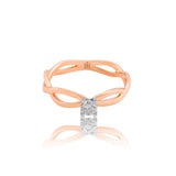 Radiant Rosy Braided Diamond Ring