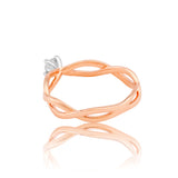 Radiant Rosy Braided Diamond Ring