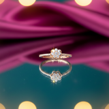 Diamond Petal Milgrain Ring
