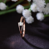 Graceful V-shaped Diamond Ring