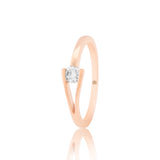 Graceful V-shaped Diamond Ring