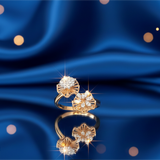 Twin Ginko Bloom Diamond Ring