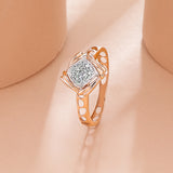 Graceful Tilted Square Diamond Ring