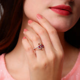 Crimson Curves Diamond Ring