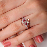 Crimson Curves Diamond Ring