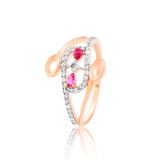 Crimson Curves Diamond Ring