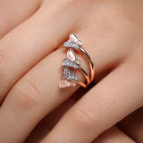 Heavenly Layered Butterfly Diamond Ring