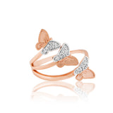 Heavenly Layered Butterfly Diamond Ring