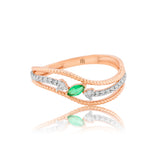 Verdant Whisper Curvy Diamond Ring