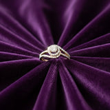 Celestial Swirl Halo Diamond Ring