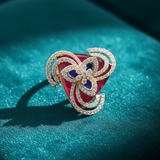 Rubis Whirl Diamond Cocktail Ring
