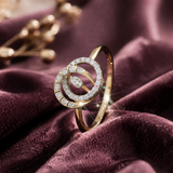 Orbiting Eye Diamond Halo Ring