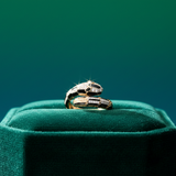 Onyx Serpentine Diamond Wrap Ring