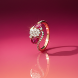 Crimson Petal Diamond Bypass Ring