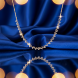 Cascading Tri-Dazzle Diamond Necklace