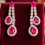 Diamond Crimson Drop Earrings