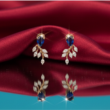 Azure Feathered Diamond Earrings