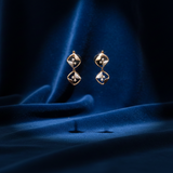 Glamorous Cascade of Cubics Diamond Earrings