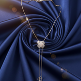 Diamond Rosette Bloom Lariat Necklace