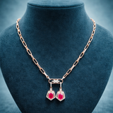 Crimson Duet Diamond Necklace