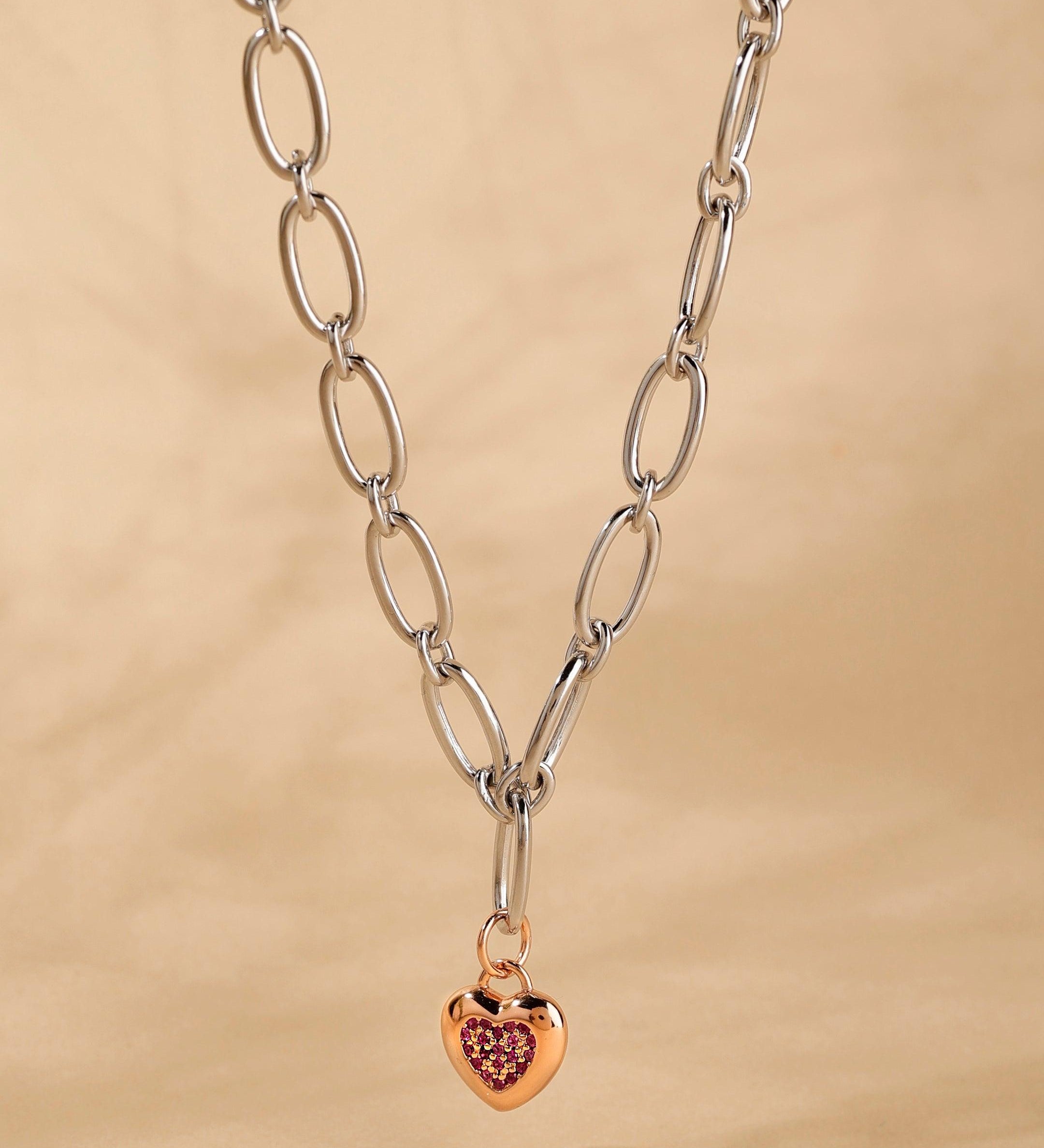 Joyful Bliss of Love Silver Necklace - Diavo Jewels