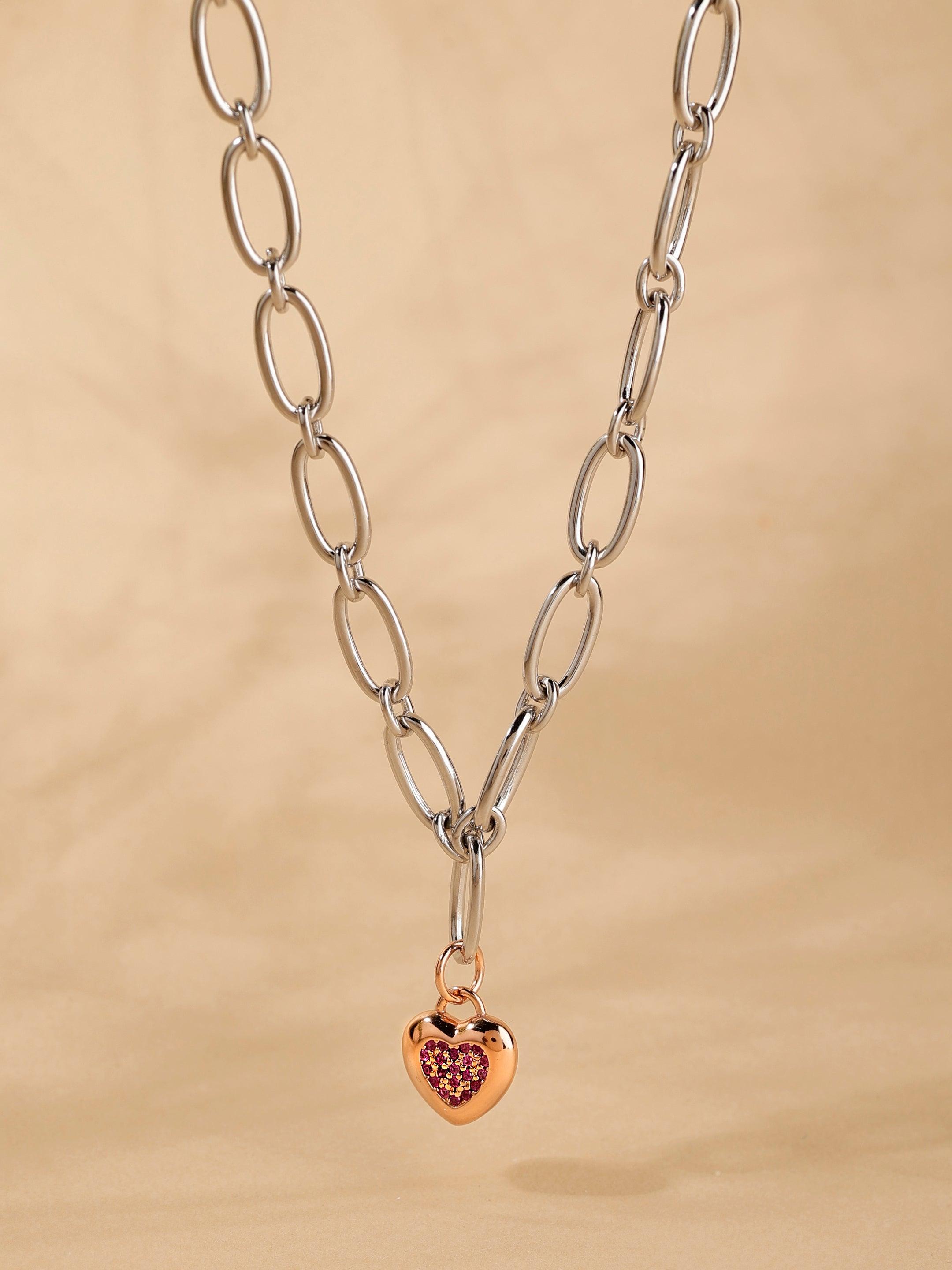 Joyful Bliss of Love Silver Necklace - Diavo Jewels