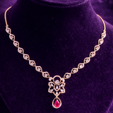 Crimson Blossom Diamond Necklace