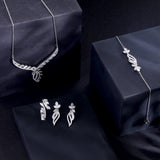 Silver Braided Vines Necklace Set
