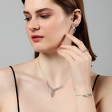 Silver Braided Vines Necklace Set