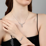Silver Braided Vines Necklace Set