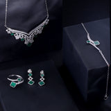 Grace of Green Silver Necklace Set