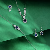 Azure Haute Silver Necklace Set