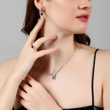 Azure Haute Silver Necklace Set