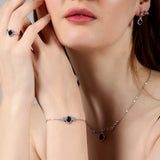 Azure Haute Silver Necklace Set