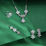 Solara Floral Silver Necklace Set