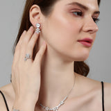 Solara Floral Silver Necklace Set