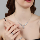 Solara Floral Silver Necklace Set