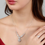Dazzling Dreamscape Silver Necklace Set
