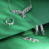 Frosted Vines Silver Necklace Set