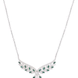 Frosted Vines Silver Necklace Set