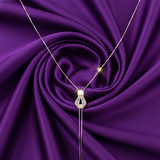 Emerald Halo Fluted Diamond Lariat