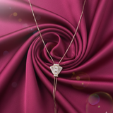 Diamond Art Deco Fan Lariat Necklace