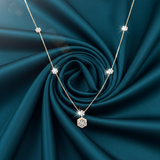 Hexagon Bloom Station Diamond Necklace