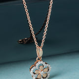 Happy Heart Flowerburst Diamond Pendant