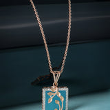 Sky Strand Enamel Diamond Pendant