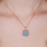 Sky Strand Enamel Diamond Pendant