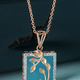 Sky Strand Enamel Diamond Pendant