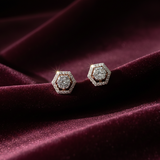 Hexagonal Prism Diamond Earrings